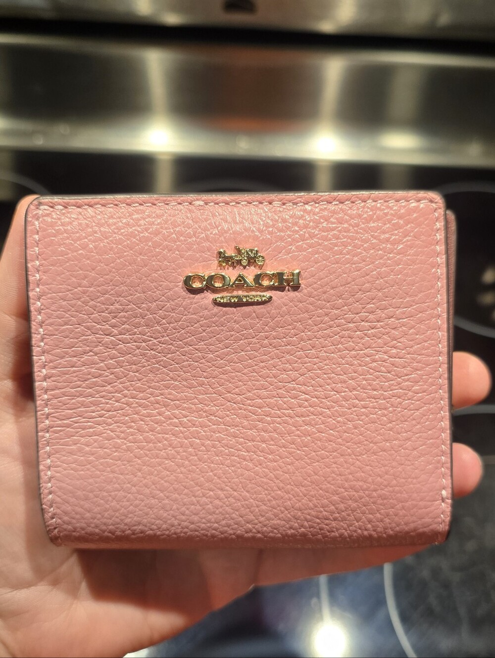 Coach Snap Wallet Leather Gold True Pink - Picture 6 of 7